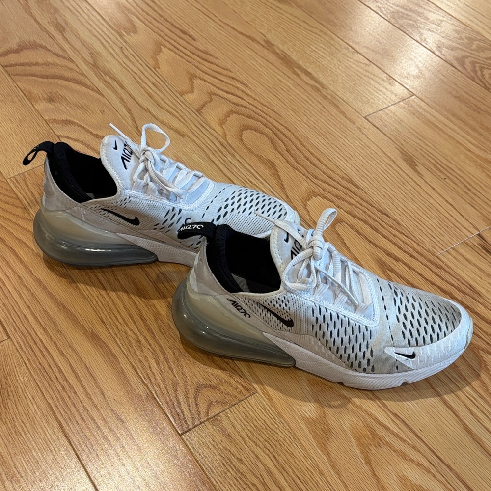 Nike Air Max 270 White and Black Athletic Shoes